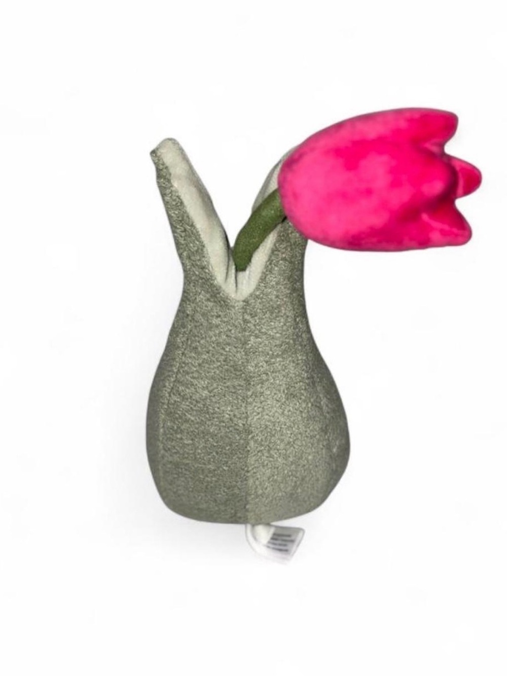Jelly Cat Plush Bunny Vase Accent with Pink Tulip - Picture 2 of 3
